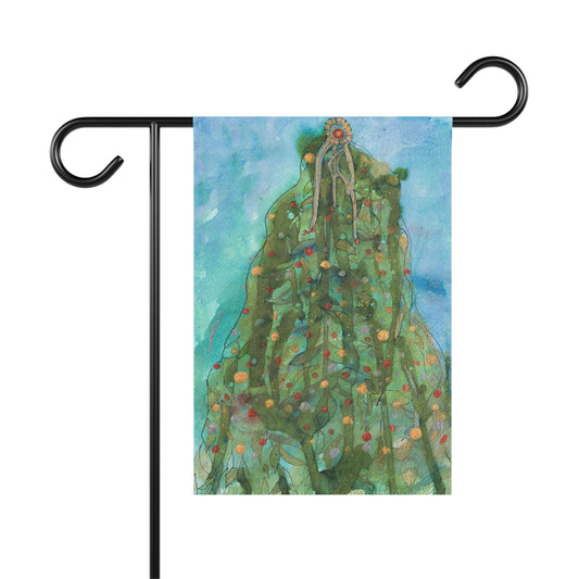 Yuletide Christmas Tree Garden & House Flag, Banner