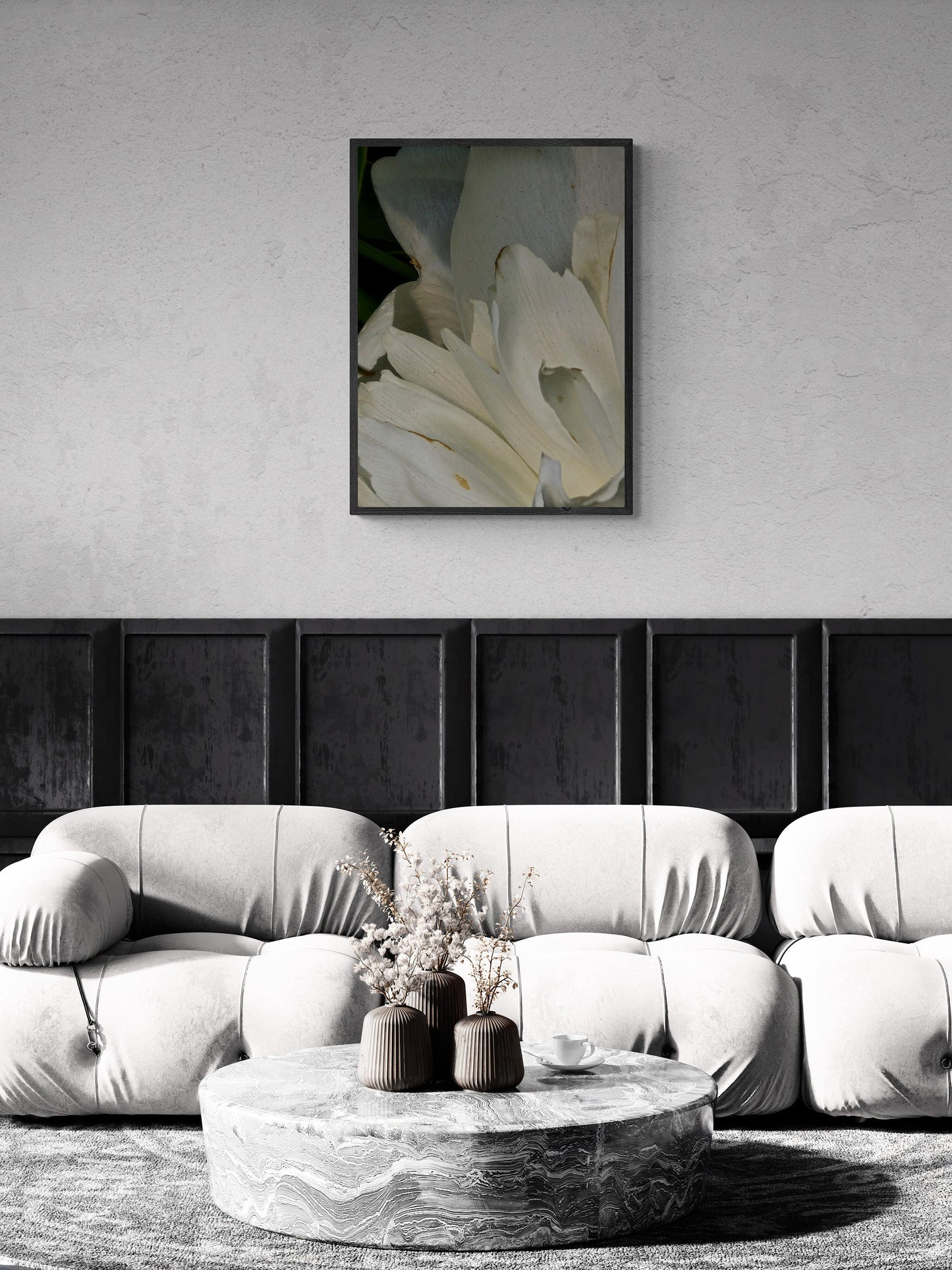Abstract Wall Art, Black, White Photo Abstract Wall Art, Vertical Abstract Wall Art, Floral B&W Photo Abstract Wall Art