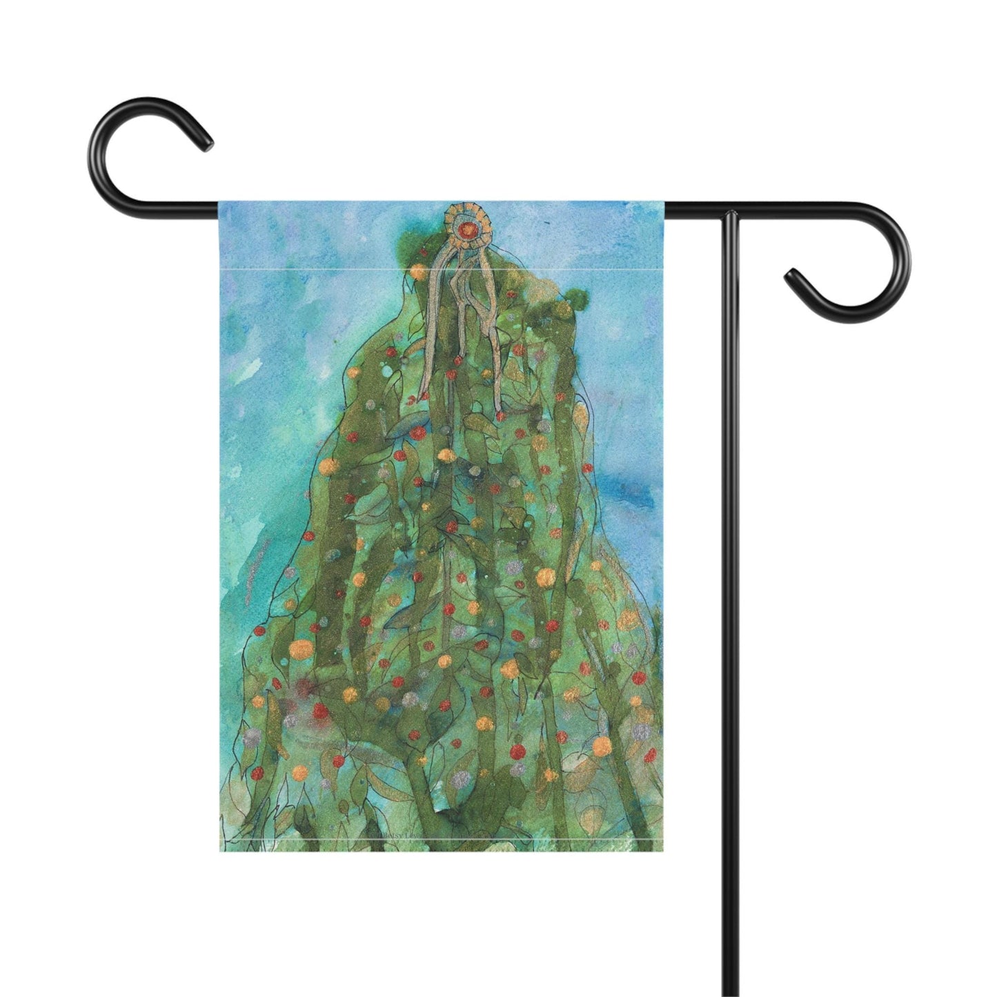 Yuletide Christmas Tree Garden & House Flag, Banner