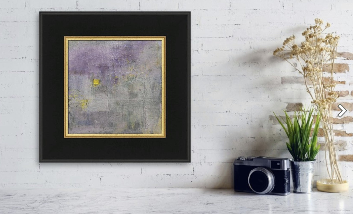 Abstract Purple Floral Wall Art Decor, Traditional, Contemporary, Modern Home Decor, Yellow Flower Fine Art Print
