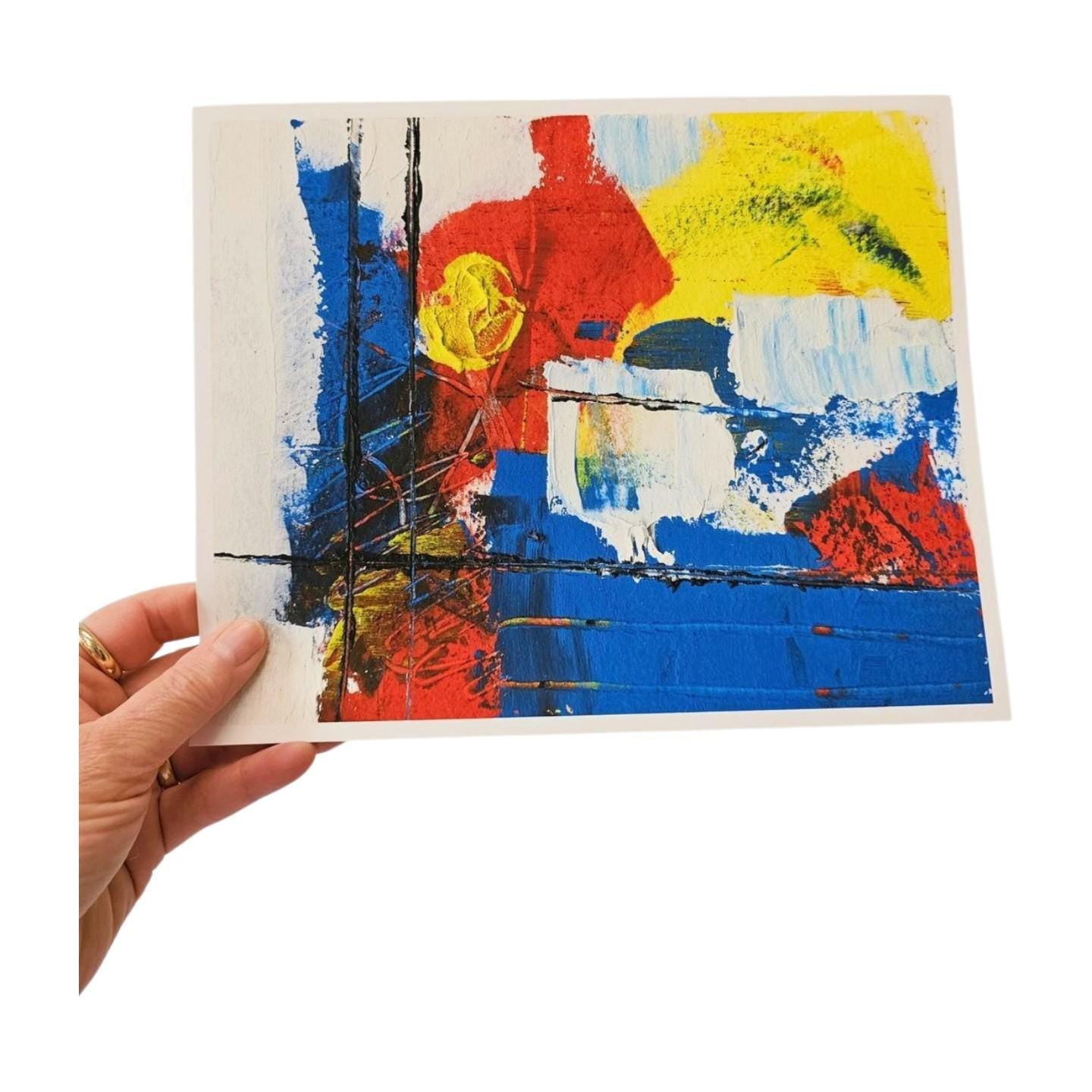 Abstract Wall Art, Red, Yellow, Blue, First Light No 2, Abstract Wall Art, Bold Abstract Art, Modern Contemporary Art for Your Walls