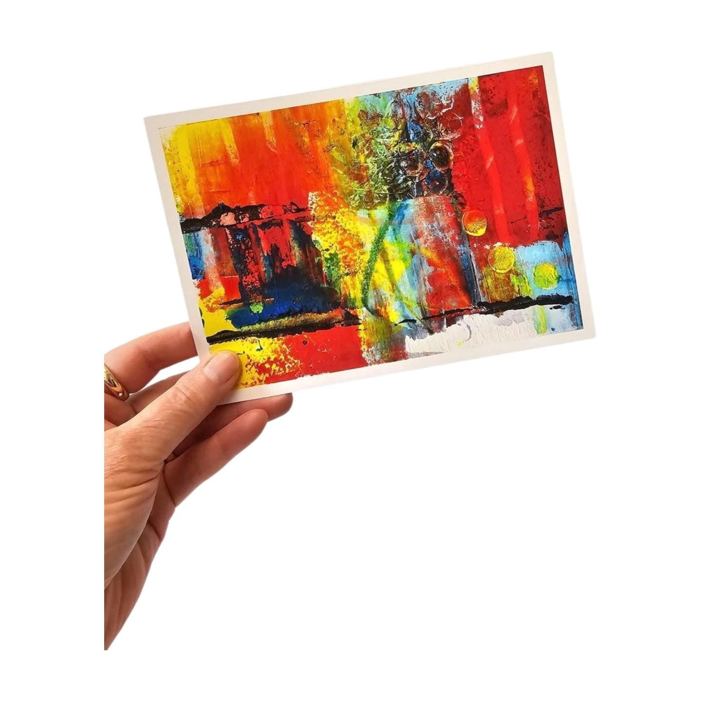 Abstract Wall Art, Red, Yellow, Blue, The El Train No 3, Abstract Wall Art, Bold Abstract Art, Modern Contemporary Art for Your Walls