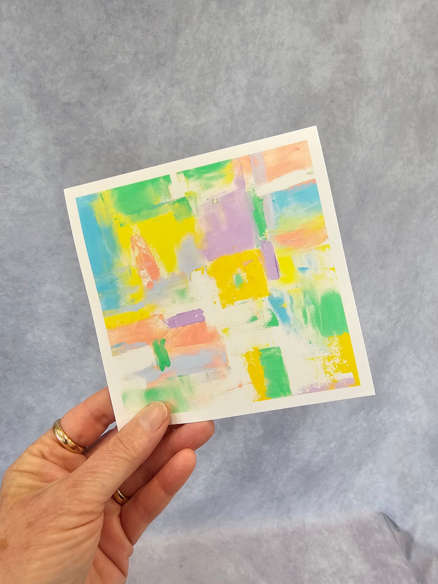 Abstract Bright Bold Geometric Wall Art, Square Art, Colorful Fine Art Print, Radiant