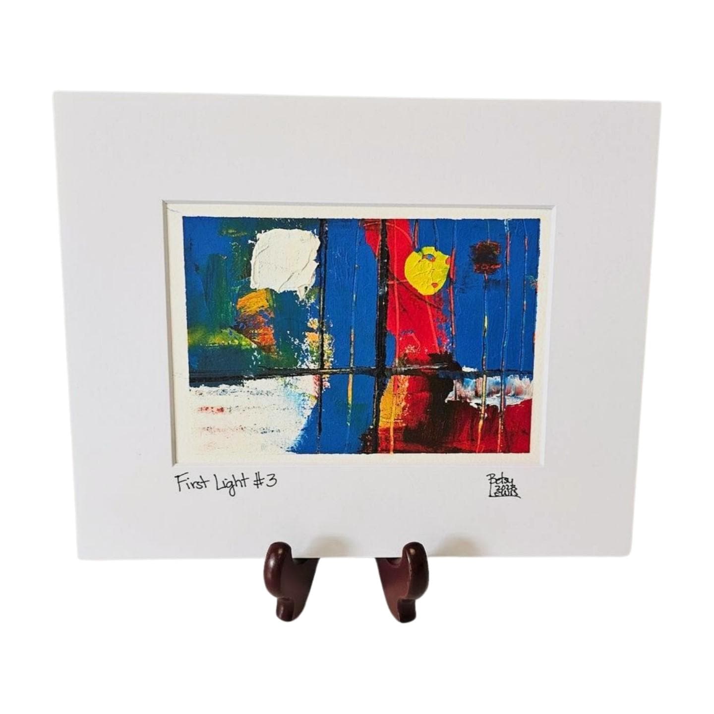 Original Painting, blue abstract wall art, First Light No. 3, small horizontal wall art