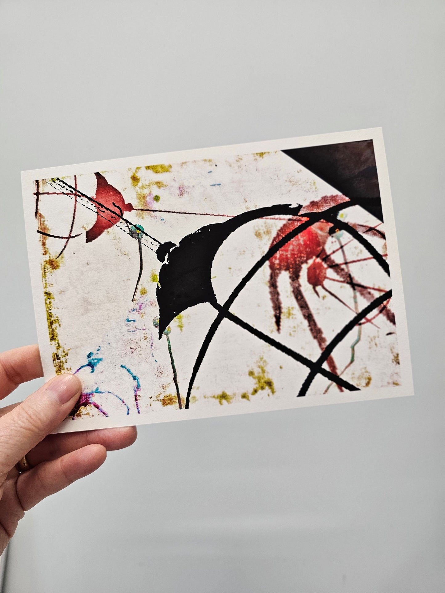 Abstract photo wall art, red black white abstract art