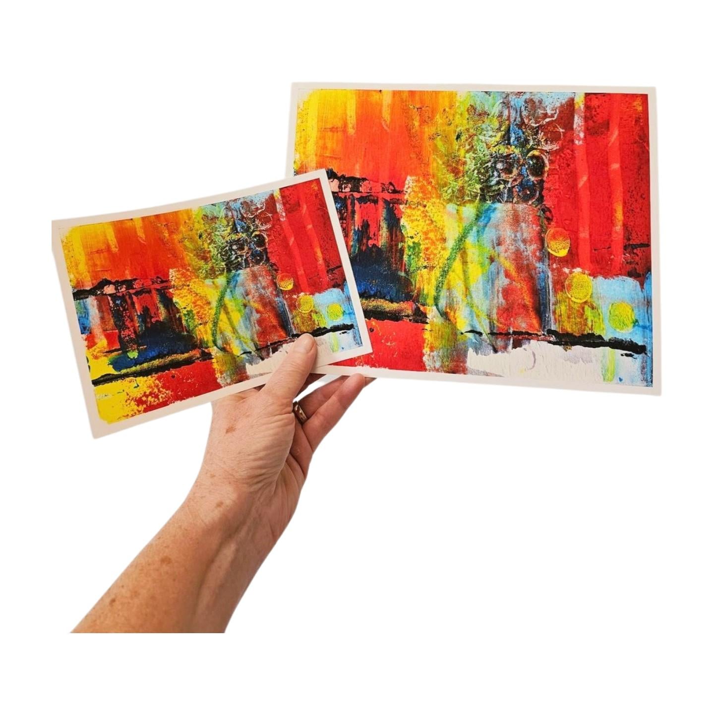 Abstract Wall Art, Red, Yellow, Blue, The El Train No 3, Abstract Wall Art, Bold Abstract Art, Modern Contemporary Art for Your Walls