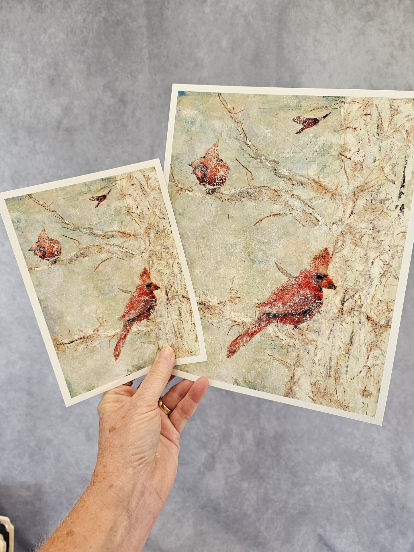 Red Cardinals, Cardinal Wall Art, Winter Birds, 3 Red Cardinals, Bird Wall Art, Bird Print, Cardinal Blessings Fine Art Print