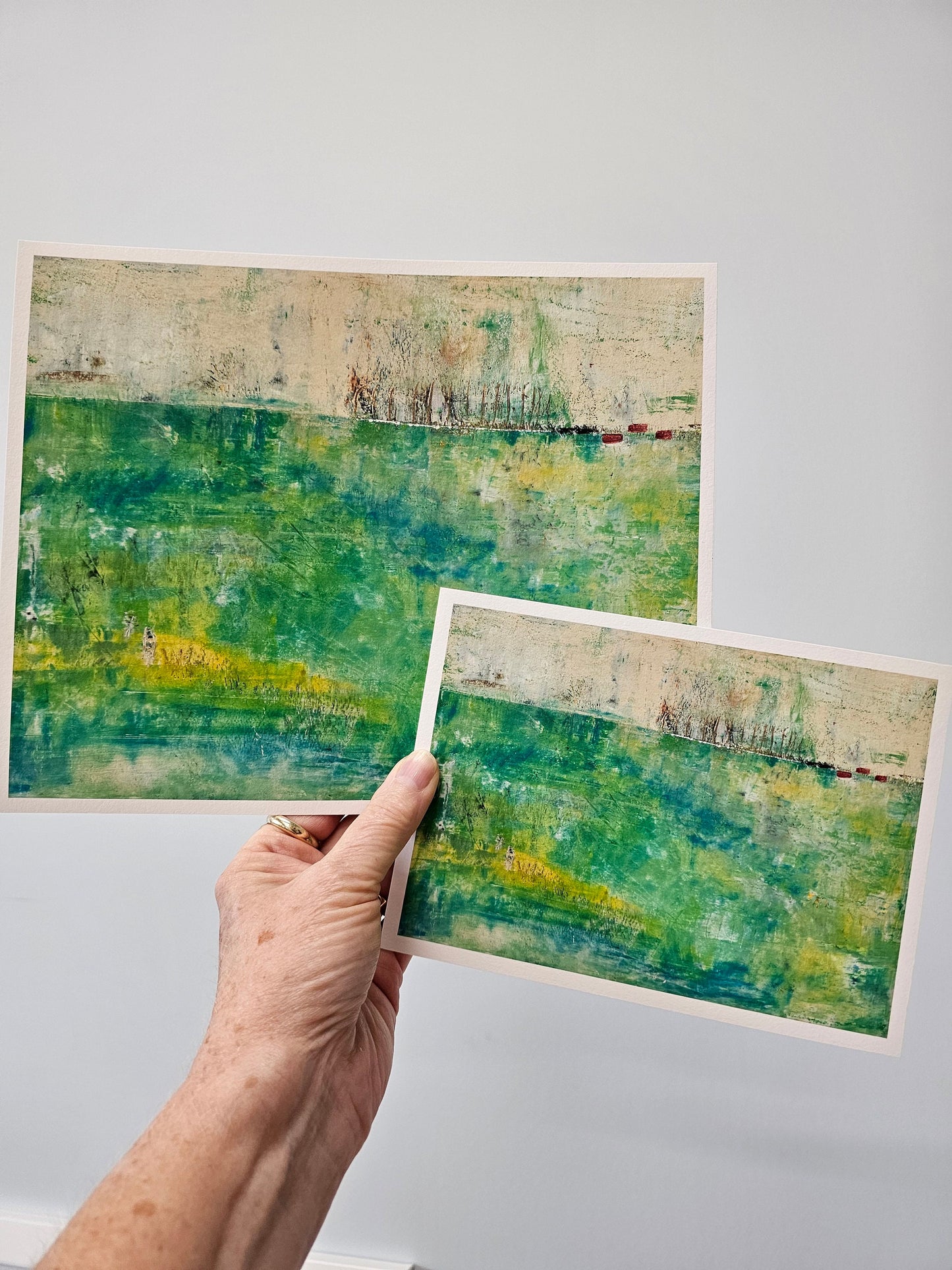 Abundance Abstract Landscape Art Print, Green Art, Horizontal Painting Print