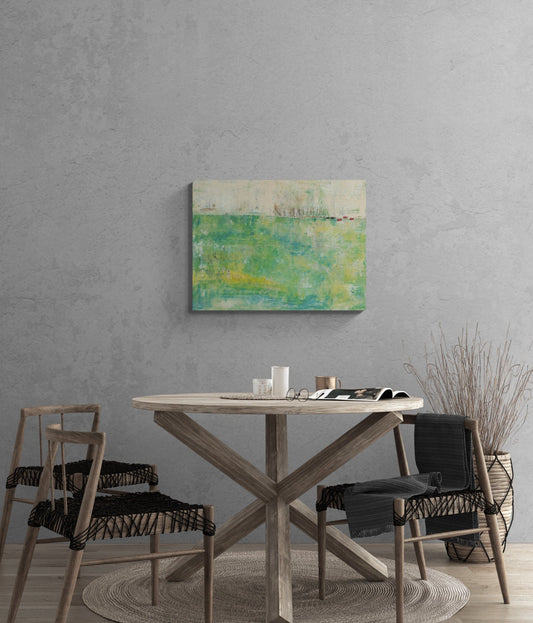 Abundance Abstract Landscape Art Print, Green Art, Horizontal Painting Print