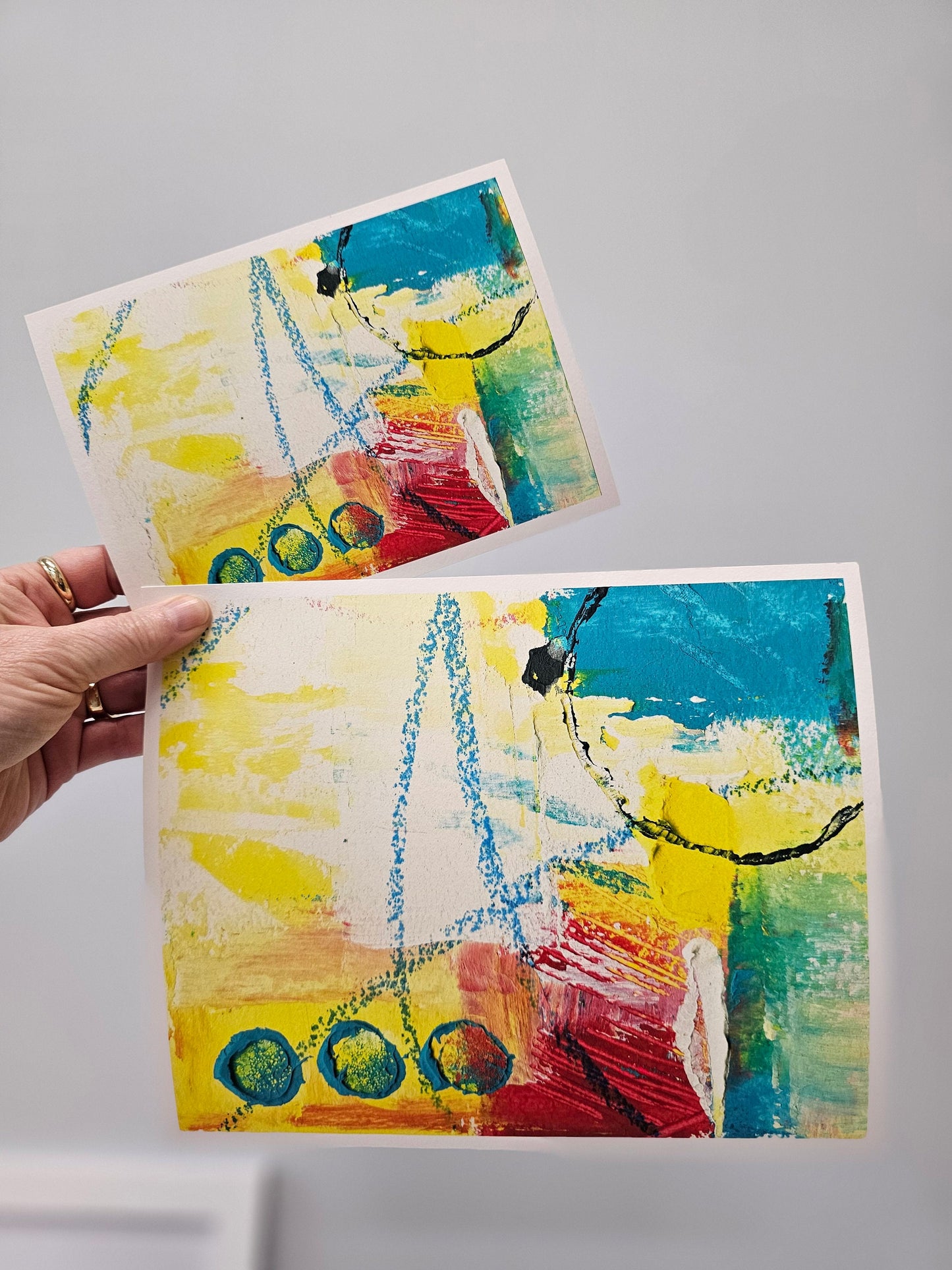 Abstract Wall Art, Yellow, Blue, Red, Funky Abstract Wall Art, Bold Abstract Art, Modern Contemporary Art for Your Walls, Discus School No 2