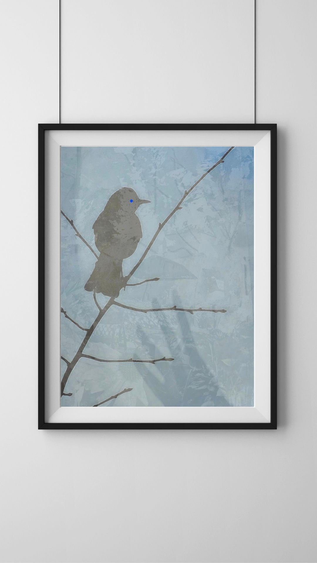 Winter solstice bird, blues, surrealism, surrealistic art, fantasy art, bird art, surreal photography, surrealist wall art, bird wall art