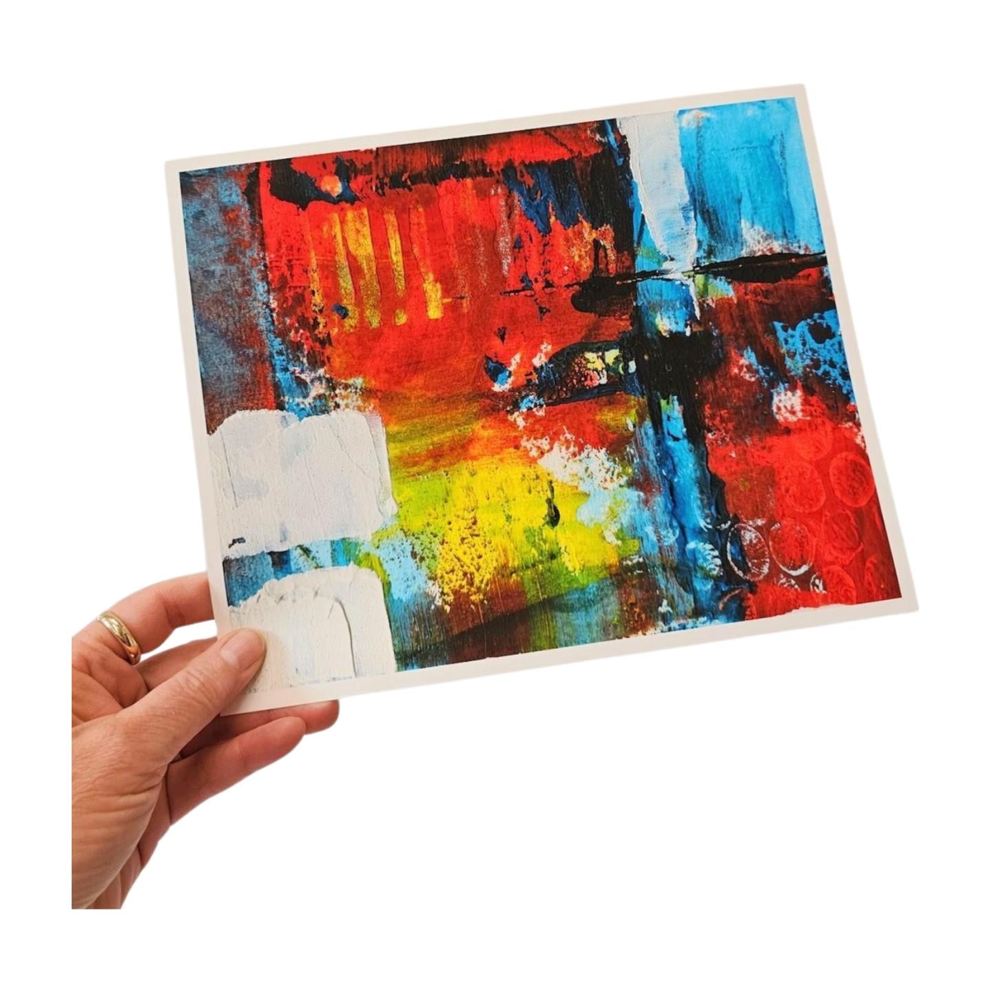 Abstract Wall Art, Red, Yellow, Blue, The El Train No 4, Abstract Wall Art, Bold Abstract Art, Modern Contemporary Art for Your Walls