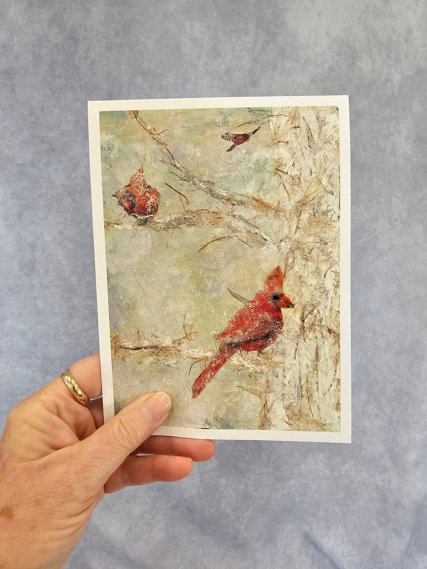 Red Cardinals, Cardinal Wall Art, Winter Birds, 3 Red Cardinals, Bird Wall Art, Bird Print, Cardinal Blessings Fine Art Print
