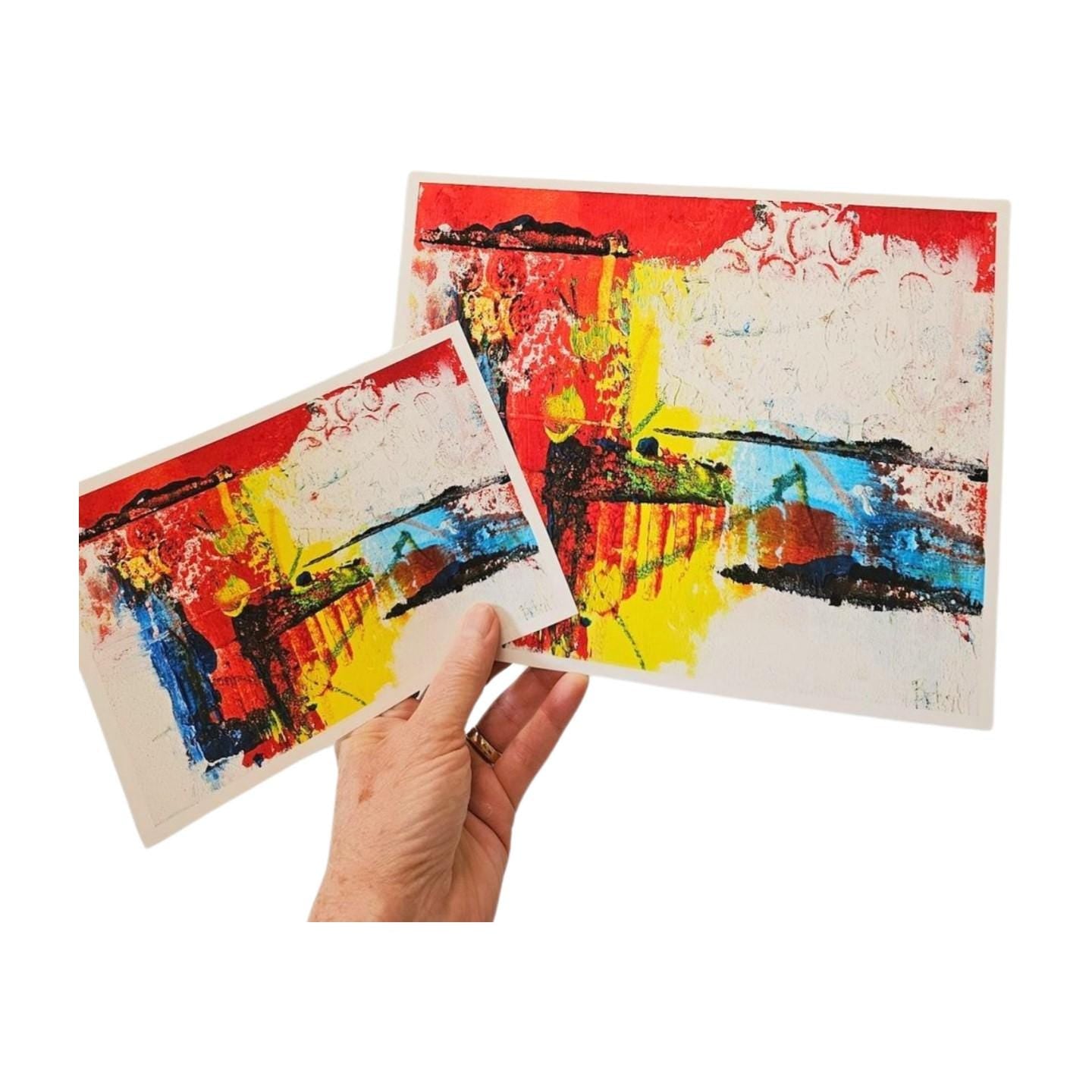 Abstract Wall Art, Red, Yellow, Blue, The El Train No 1, Abstract Wall Art, Bold Abstract Art, Modern Contemporary Art for Your Walls