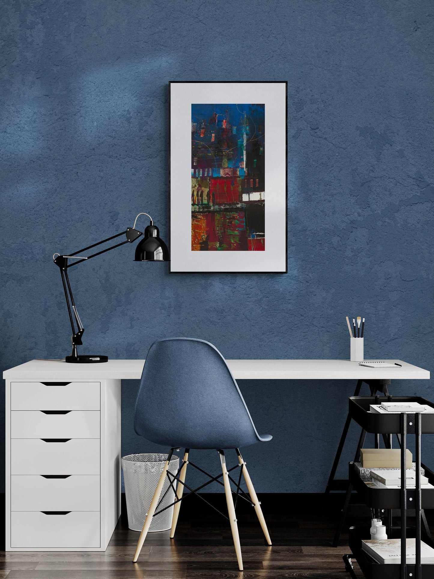 Abstract Landscape, City Abstract Art, Open All Night Fine Art Print, Fine Art Abstract Art Print, Betsy Lewis Art