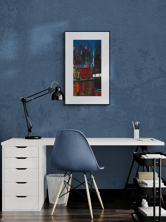 Abstract Landscape, City Abstract Art, Open All Night Fine Art Print, Fine Art Abstract Art Print, Betsy Lewis Art