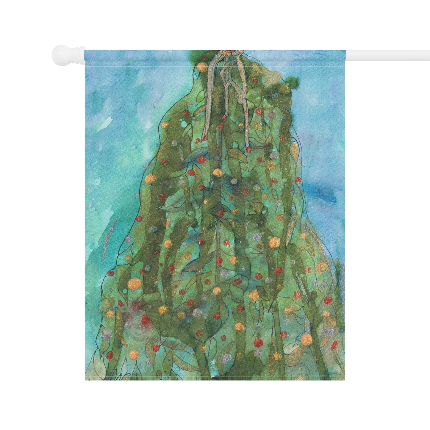 Yuletide Christmas Tree Garden & House Flag, Banner