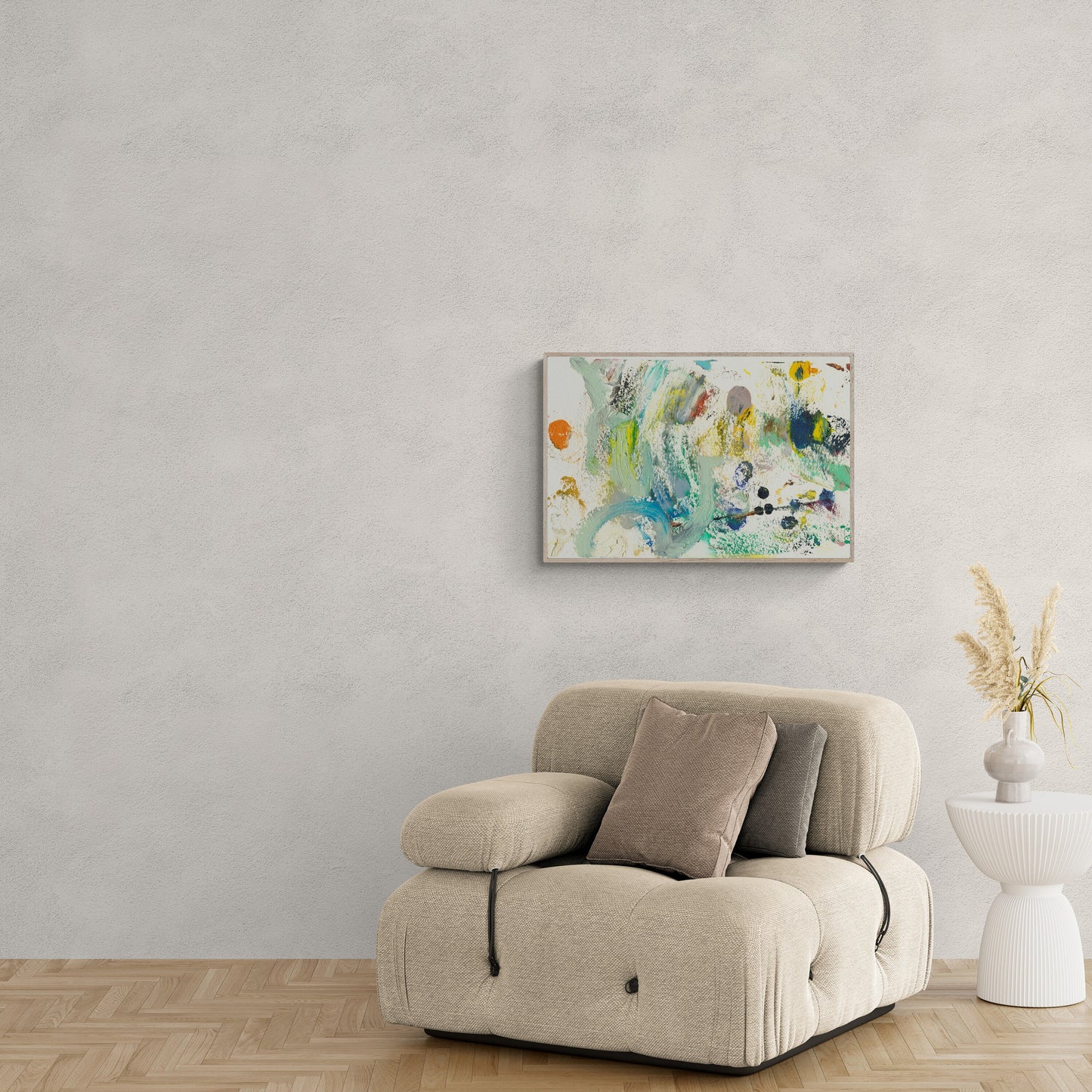 Abstract Wall Art, Sea School No 2, Abstract Fish Art, Horizontal Wall Art Print, Colorful Abstract Wall Art Print From Original Painting