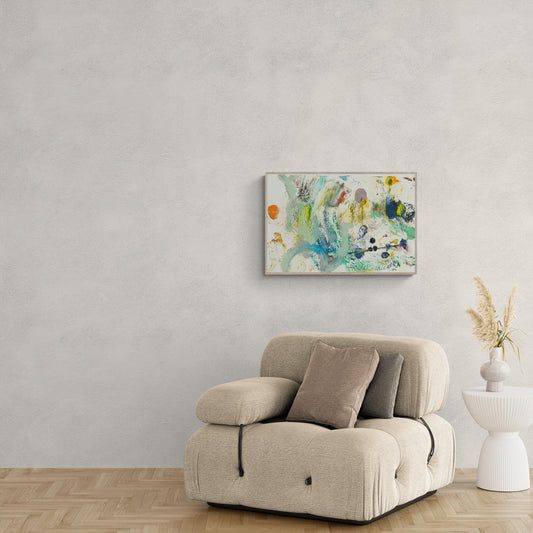 Abstract Wall Art, Sea School No 2, Abstract Fish Art, Horizontal Wall Art Print, Colorful Abstract Wall Art Print From Original Painting
