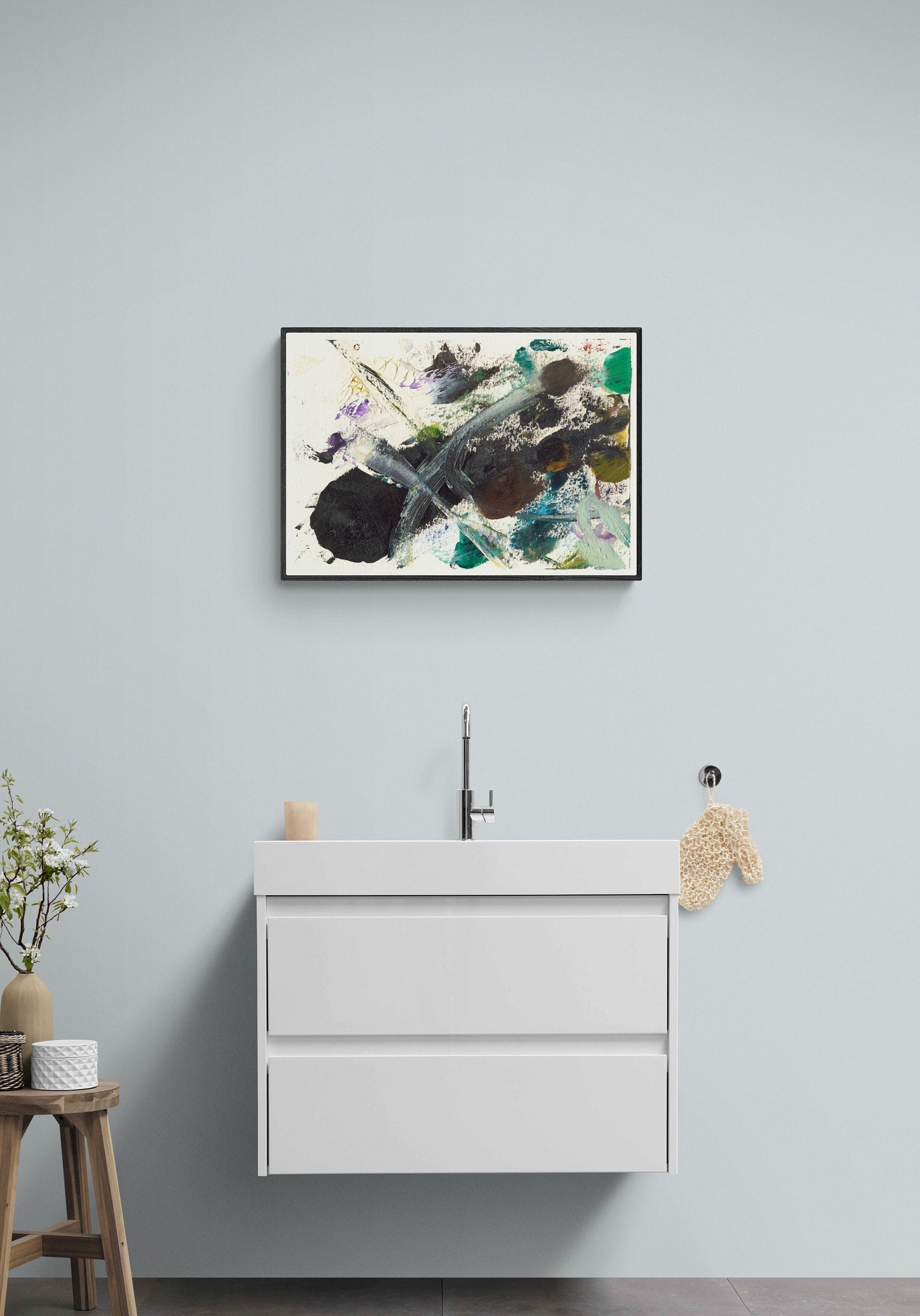 Abstract Wall Art, Sea School No 4, Abstract Fish Art, Horizontal Wall Art Print, Colorful Abstract Wall Art Print From Original Painting