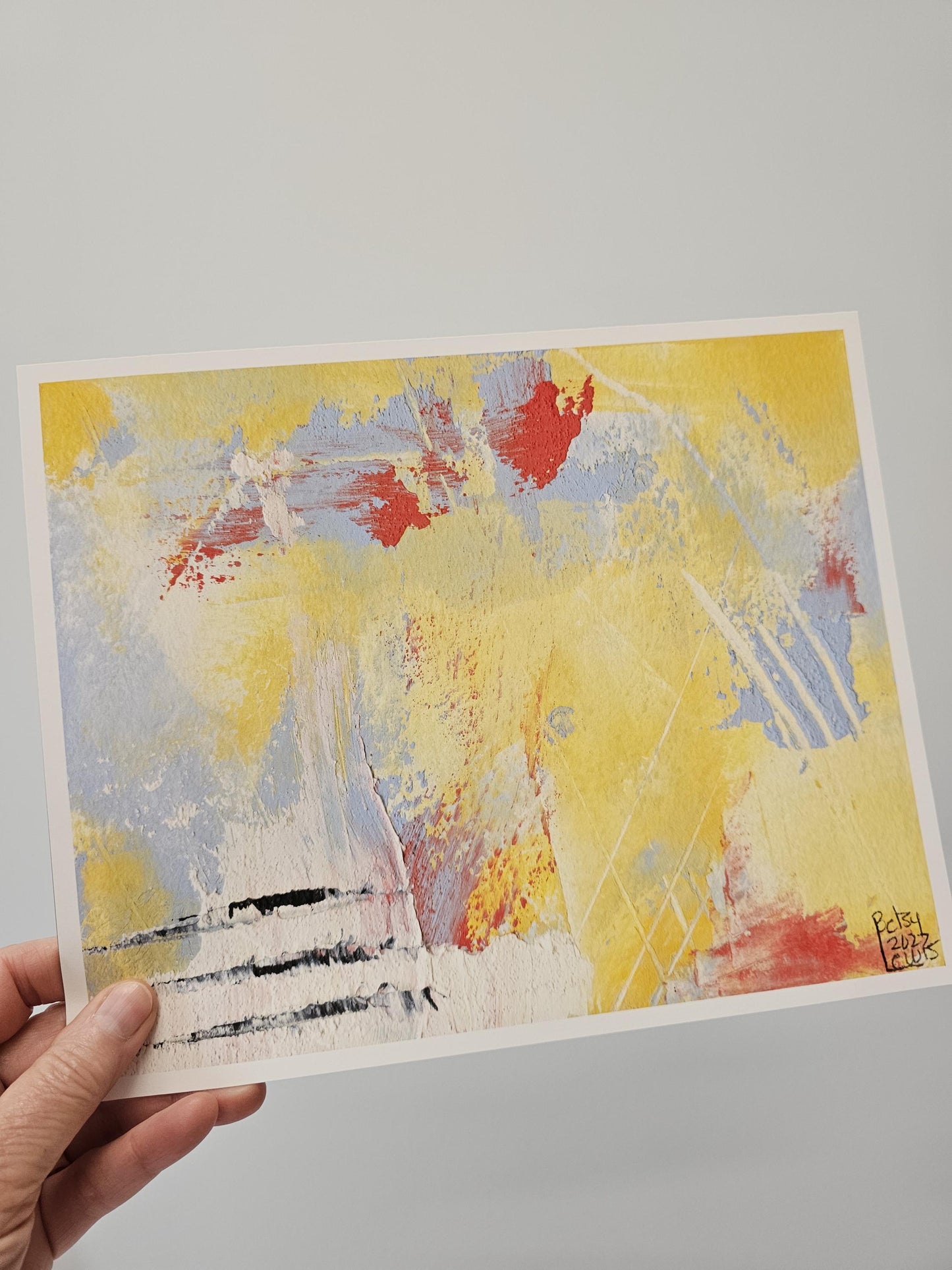 3 unique abstract red and yellow fine art prints for your wall in horizontal and vertical formats