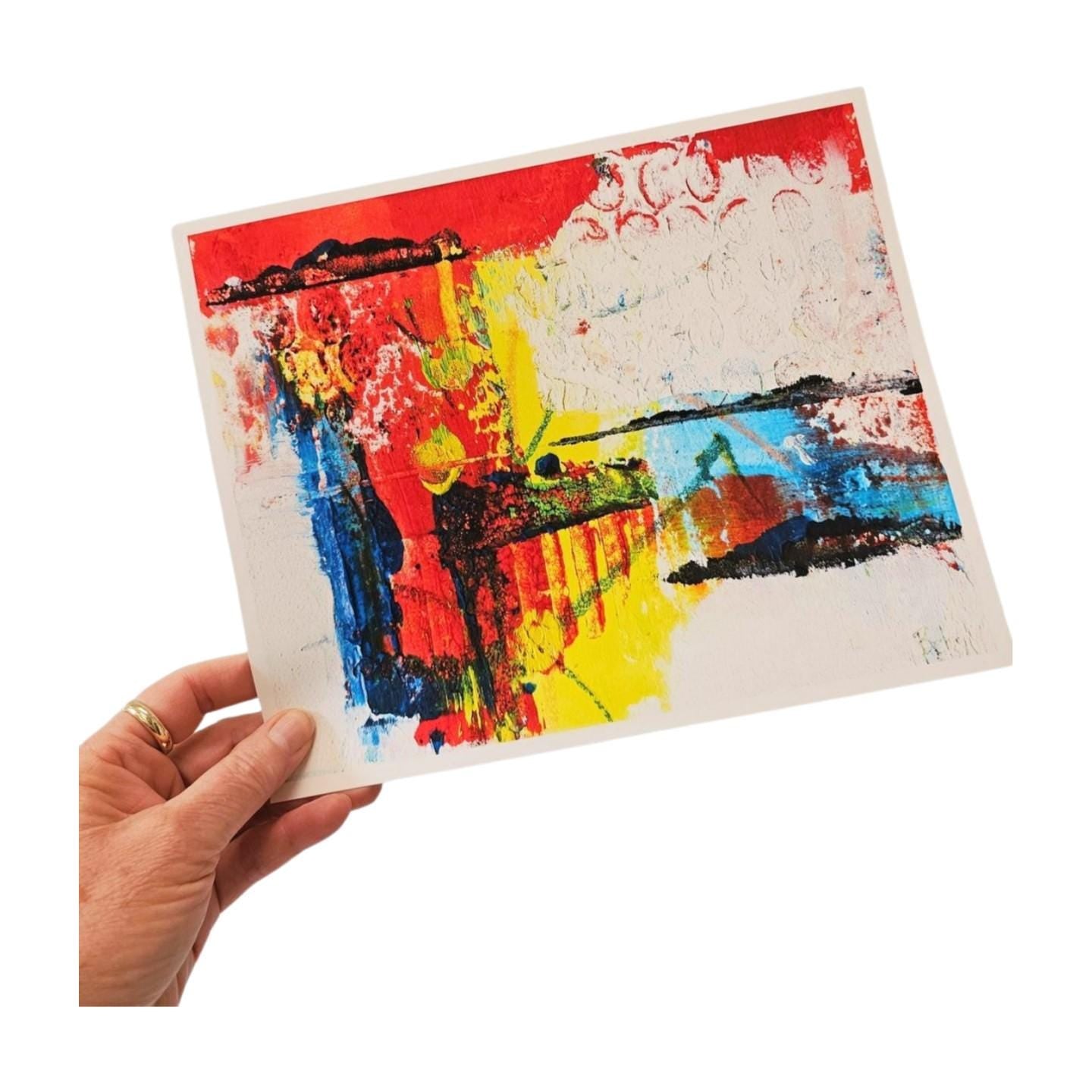 Abstract Wall Art, Red, Yellow, Blue, The El Train No 1, Abstract Wall Art, Bold Abstract Art, Modern Contemporary Art for Your Walls