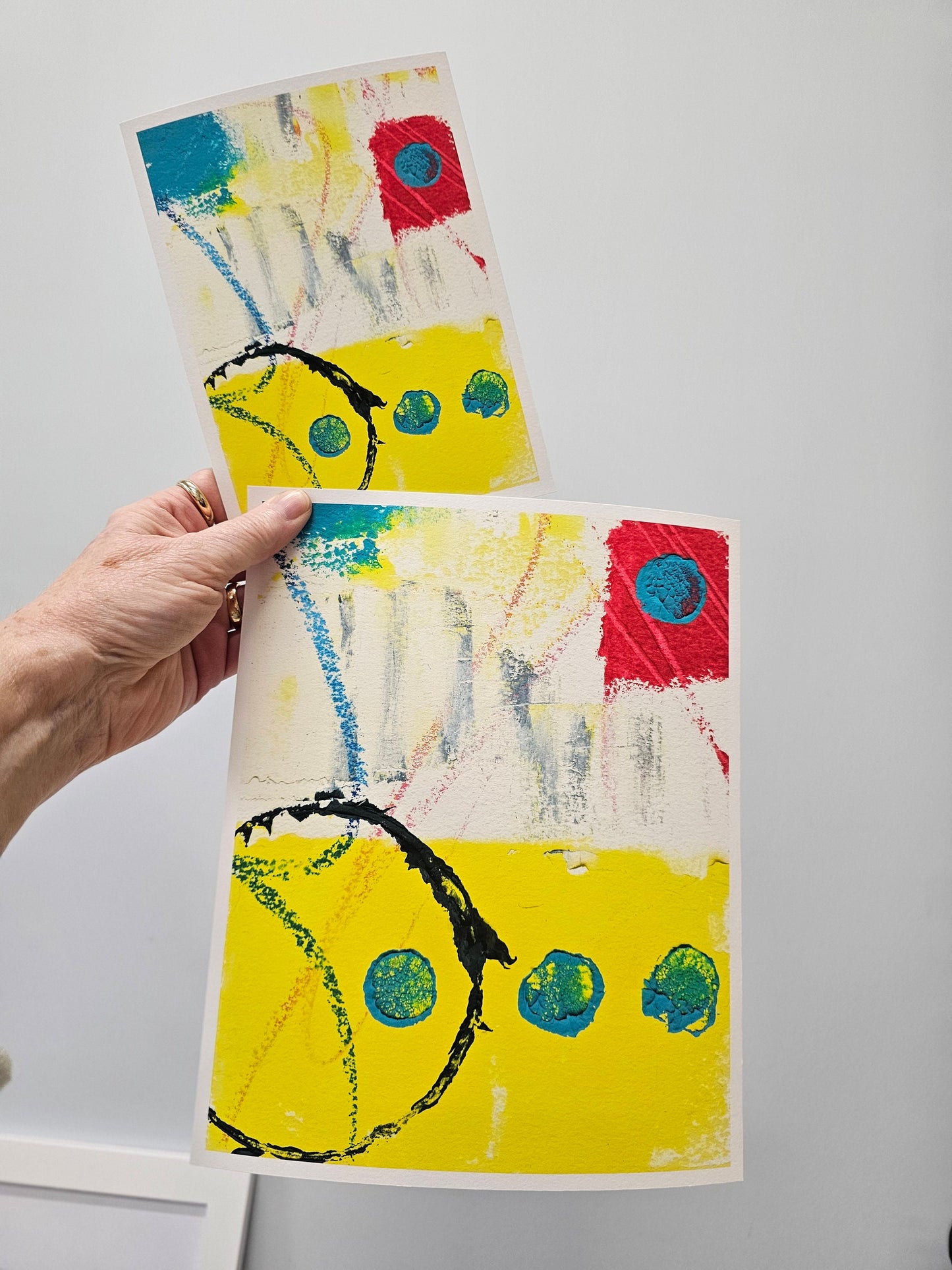 Abstract Wall Art, Yellow, Blue, Red, Funky Abstract Wall Art, Bold Abstract Art, Modern Contemporary Art for Your Walls, Discus School No 3