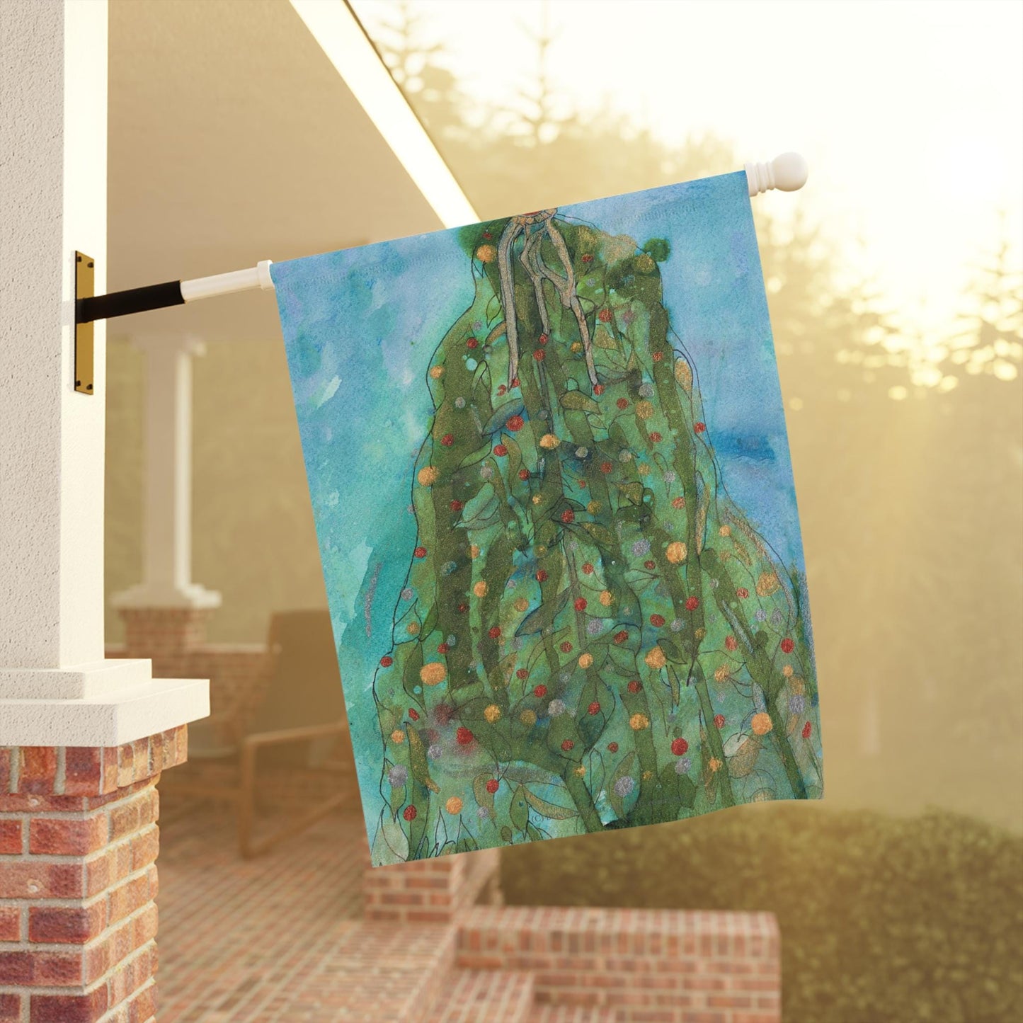 Yuletide Christmas Tree Garden & House Flag, Banner