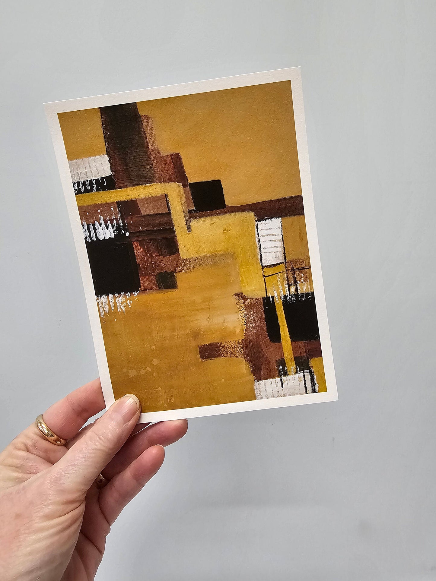 Abstract Gold Brown Wall Art, Vertical Wall Art, Abstract Stairs, River, Water Art, Waterman's Stairs