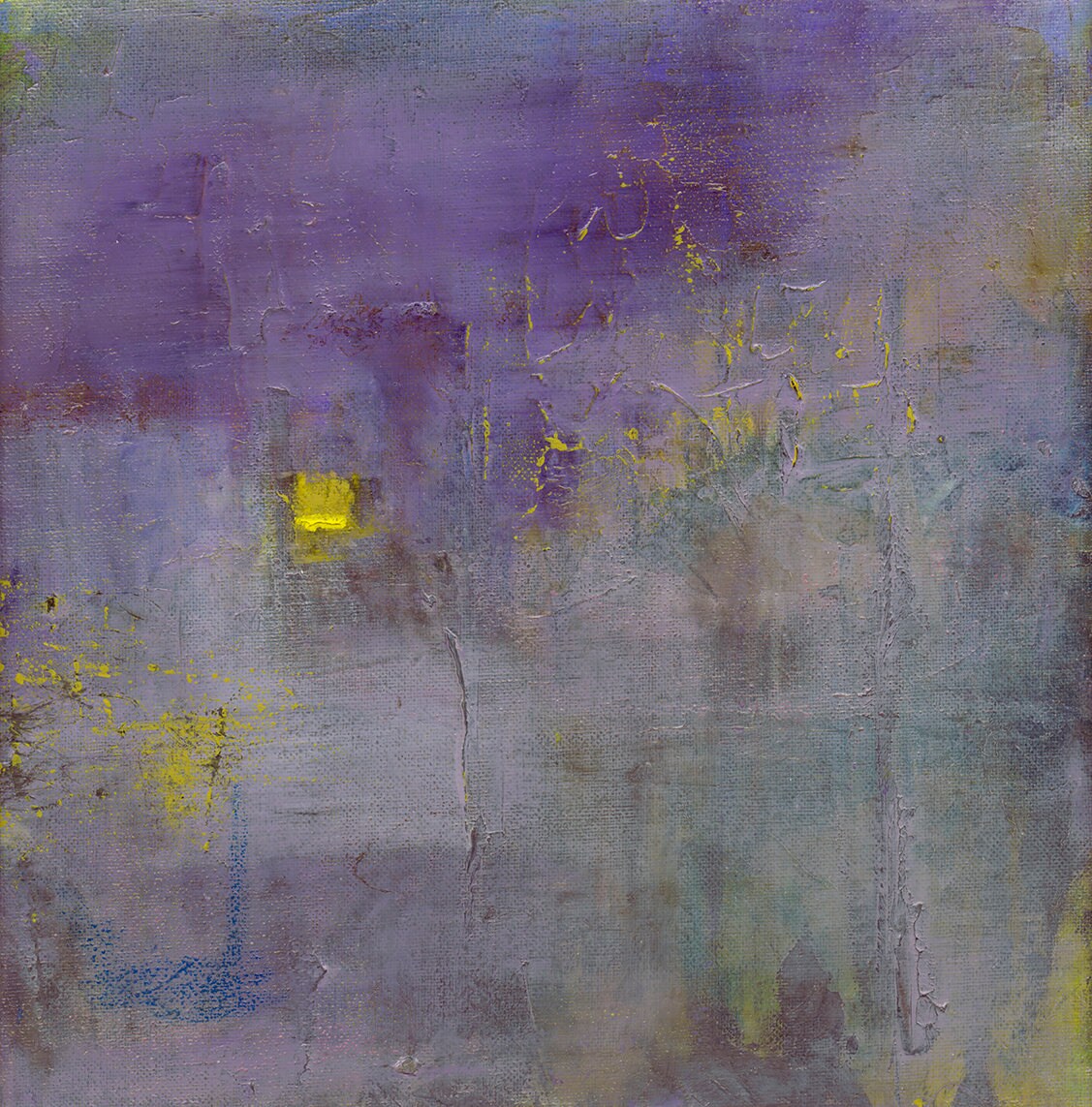 Abstract Purple Floral Wall Art Decor, Traditional, Contemporary, Modern Home Decor, Yellow Flower Fine Art Print