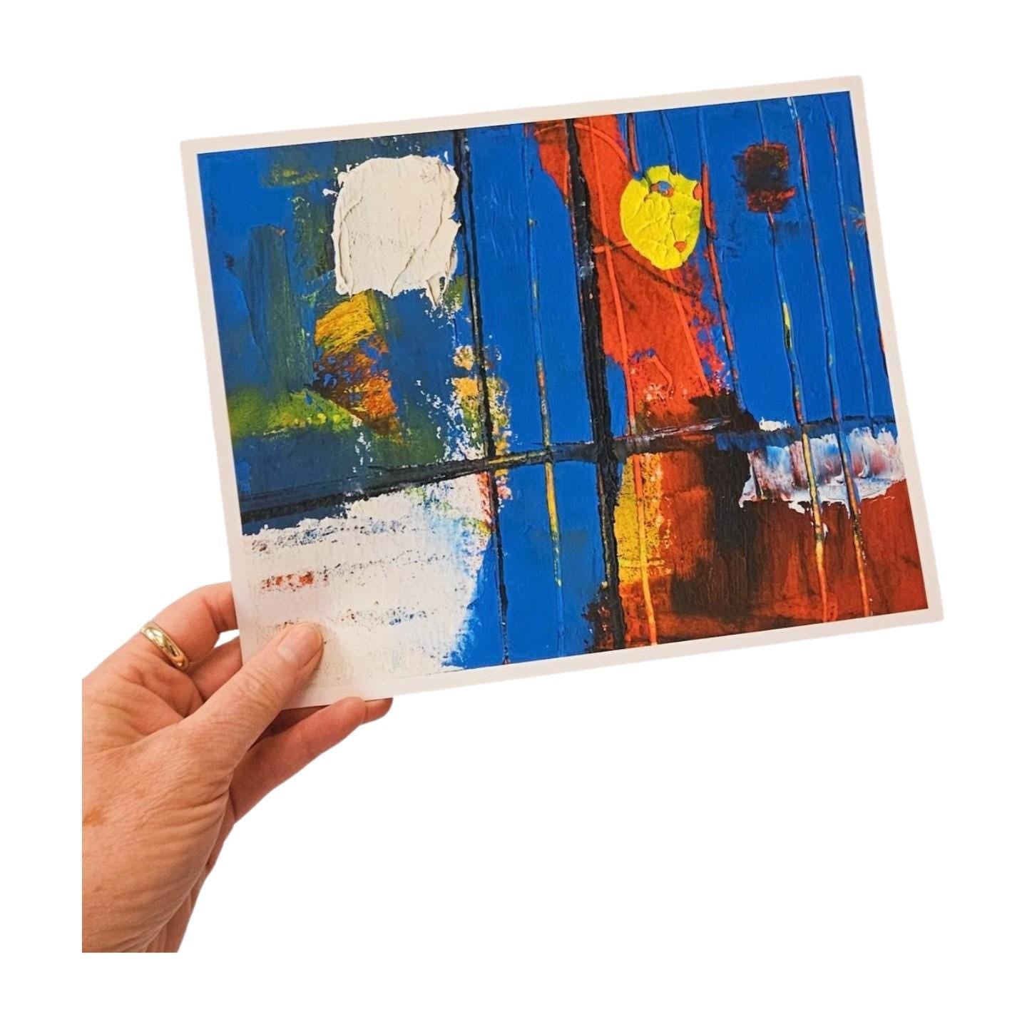 Abstract Wall Art, Red, Yellow, Blue, First Light No 3, Abstract Wall Art, Bold Abstract Art, Modern Contemporary Art for Your Walls