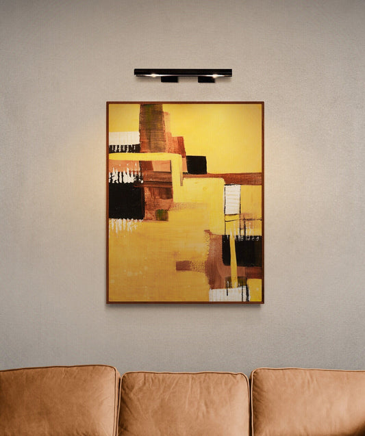 Abstract Gold Brown Wall Art, Vertical Wall Art, Abstract Stairs, River, Water Art, Waterman's Stairs