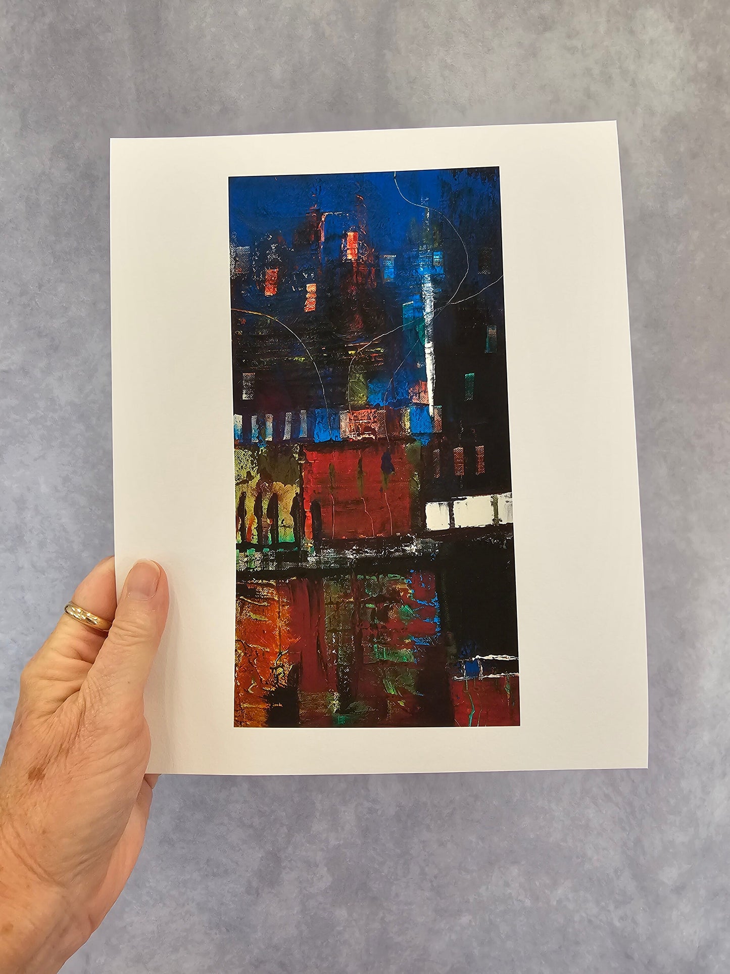 Abstract Landscape, City Abstract Art, Open All Night Fine Art Print, Fine Art Abstract Art Print, Betsy Lewis Art