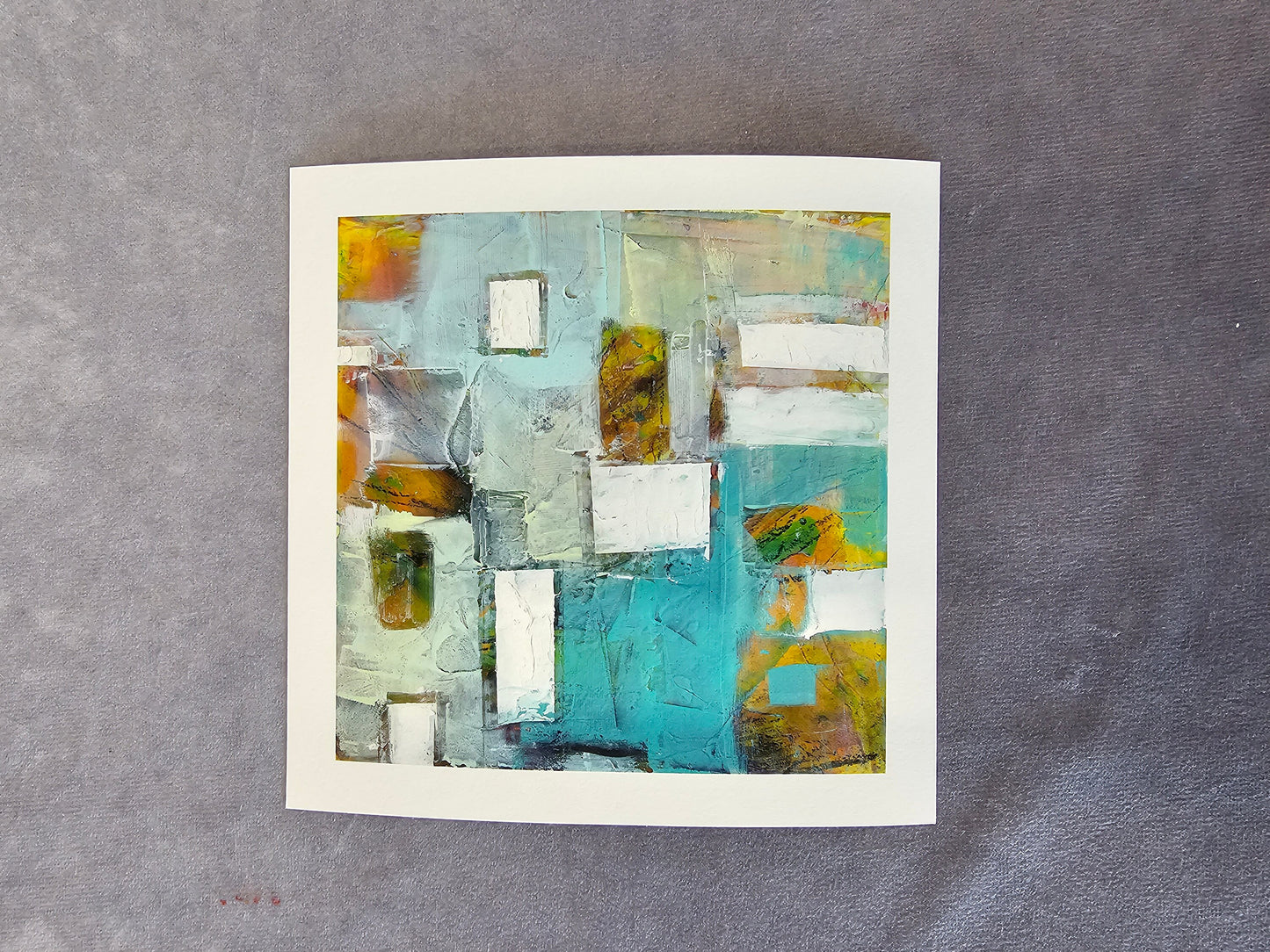 Abstract Fine Art Print, Abstract Wall Art, Blue Wall Art, Geometric Print, Turquoise White Art, Square Art Print, Contemporary Art