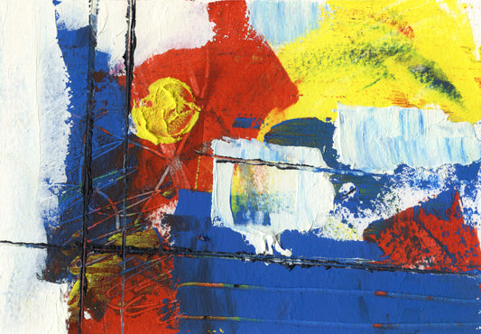 Original Painting, blue abstract wall art, First Light No. 2, small horizontal wall art