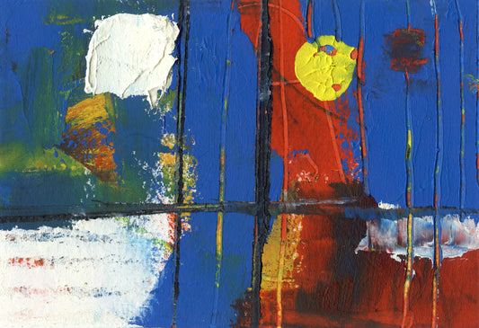 Original Painting, blue abstract wall art, First Light No. 3, small horizontal wall art