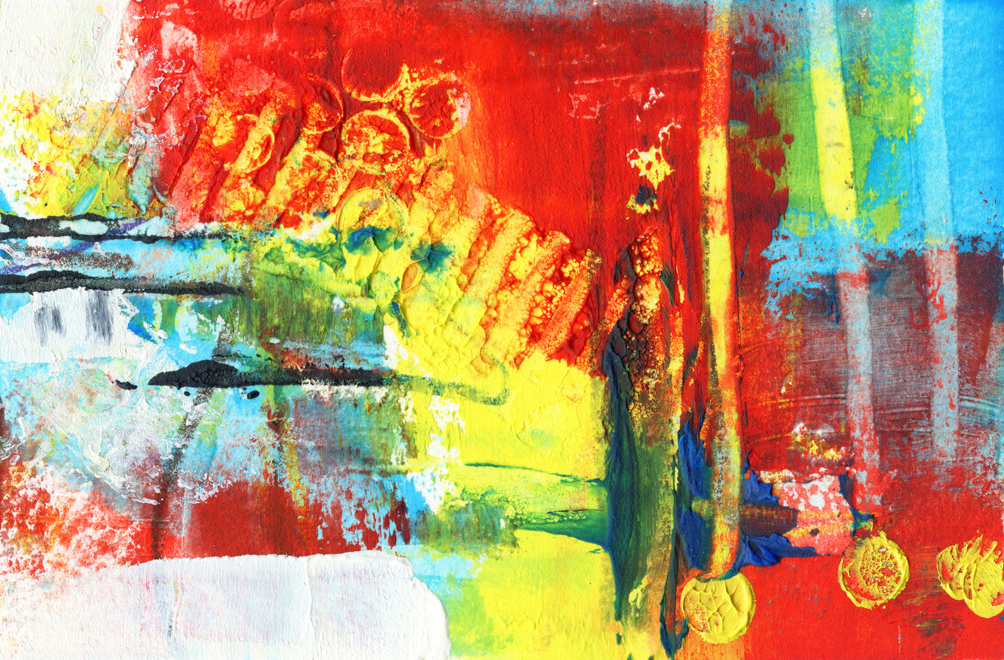 The El Train No. 2 Original Painting, red abstract wall art