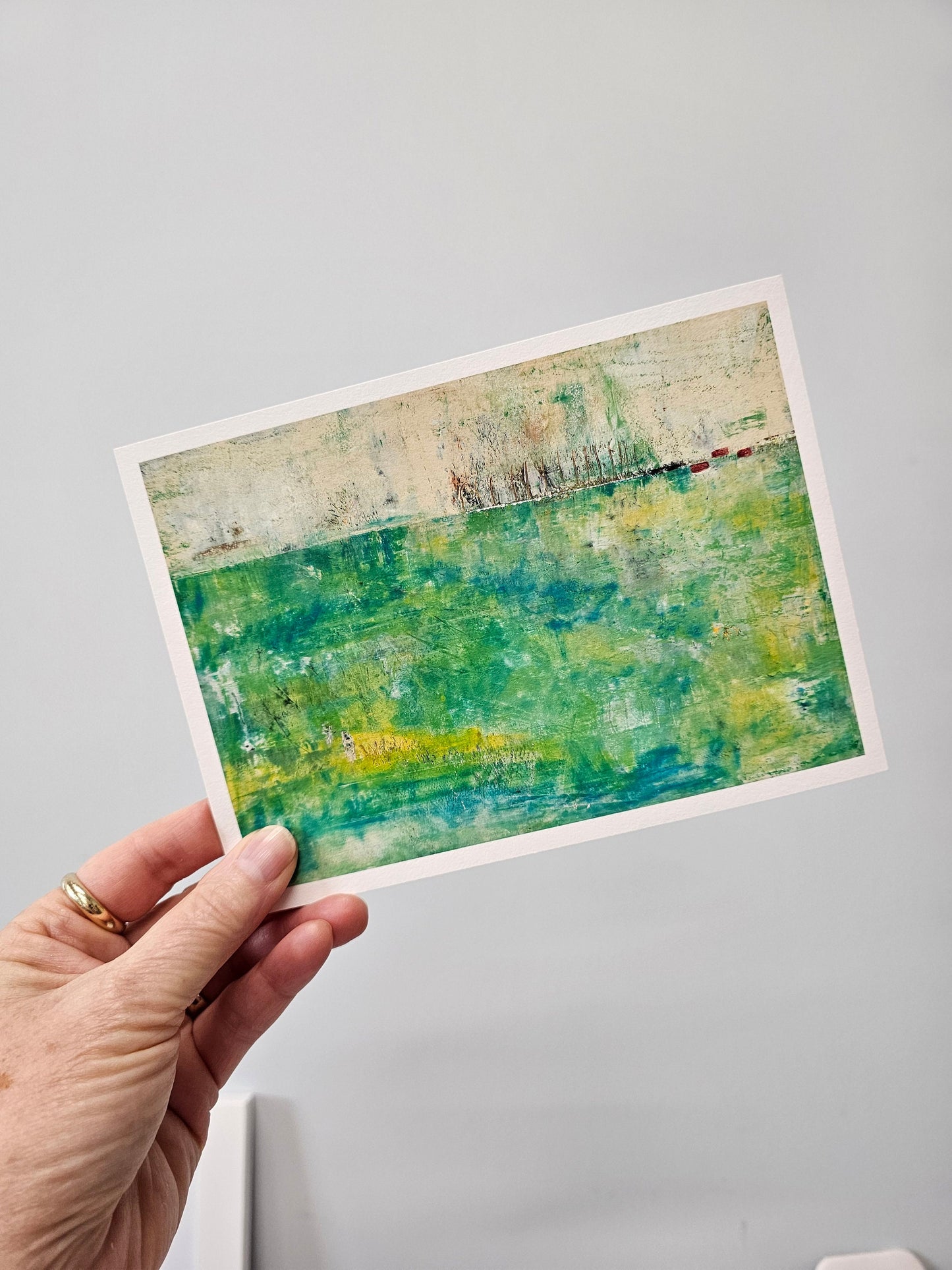 Abundance Abstract Landscape Art Print, Green Art, Horizontal Painting Print