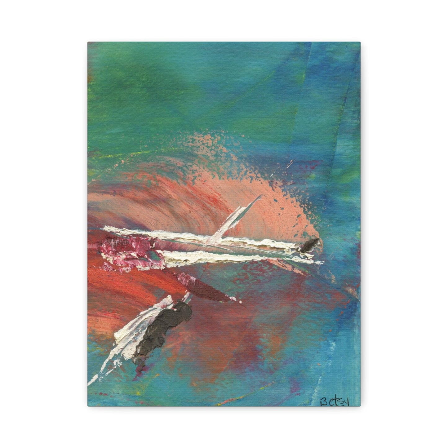 Aqua No. 2 by Betsy Lewis on Matte Canvas, Stretched, 1.25"