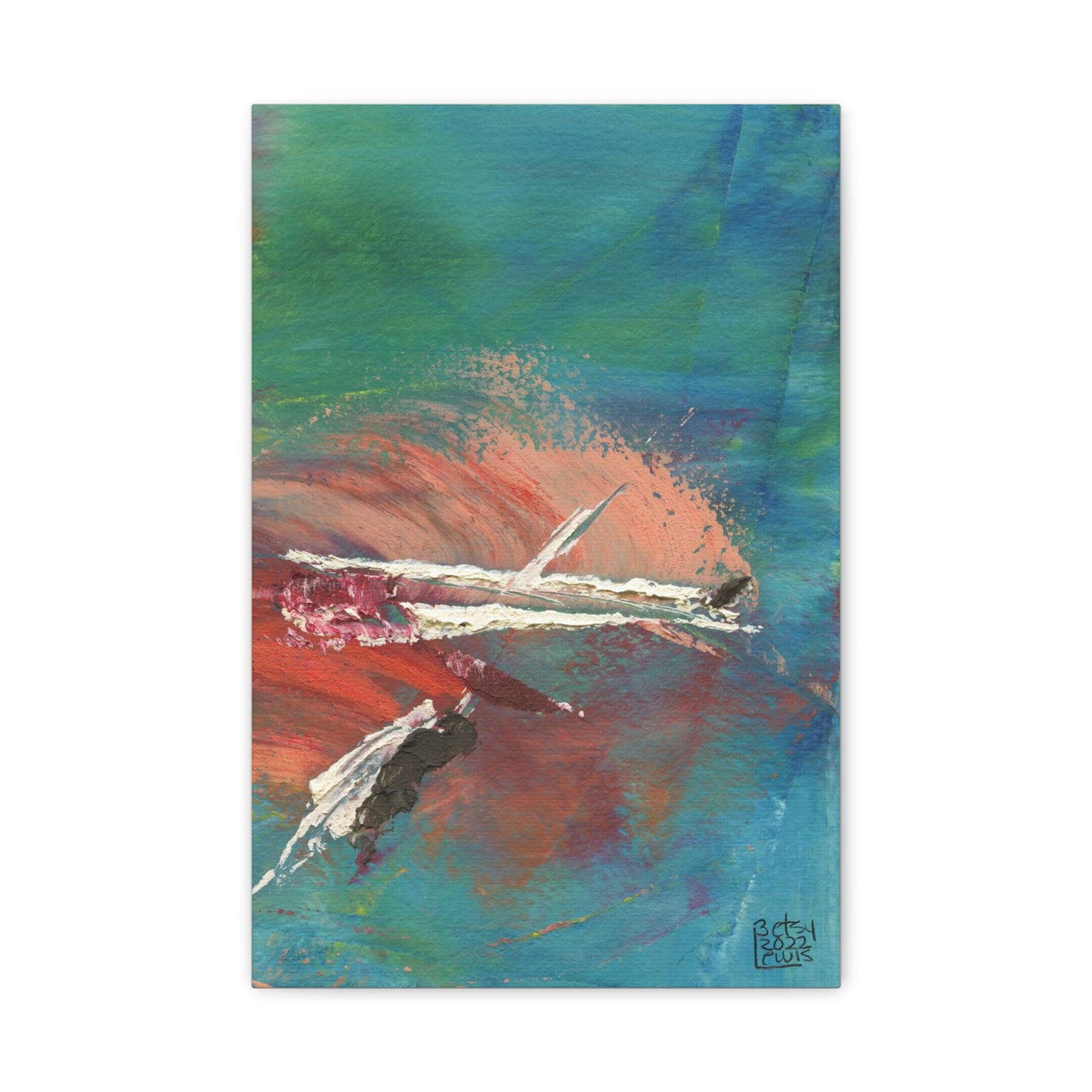 Aqua No. 2 by Betsy Lewis on Matte Canvas, Stretched, 1.25"