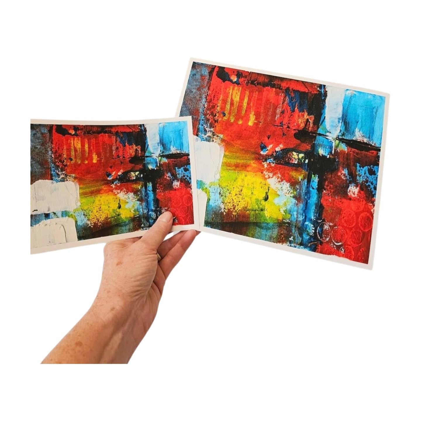 Abstract Wall Art, Red, Yellow, Blue, The El Train No 4, Abstract Wall Art, Bold Abstract Art, Modern Contemporary Art for Your Walls