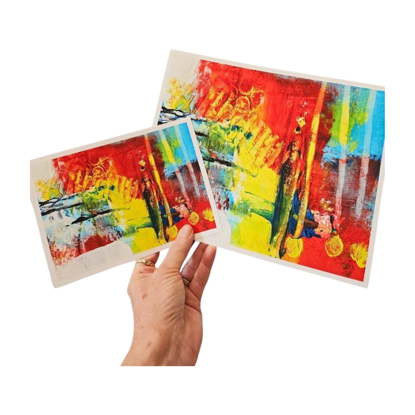 Abstract Wall Art, Red, Yellow, Blue, The El Train No 2, Abstract Wall Art, Bold Abstract Art, Modern Contemporary Art for Your Walls