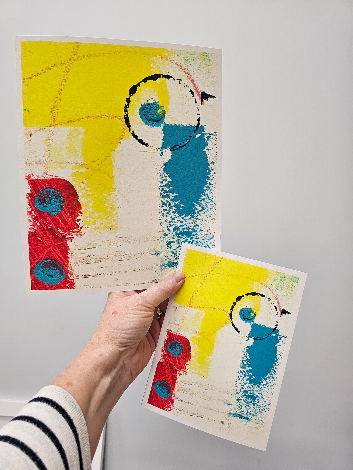 Abstract Wall Art, Yellow, Blue, Red, Funky Abstract Wall Art, Bold Abstract Art, Modern Contemporary Art for Your Walls, Discus School No 1
