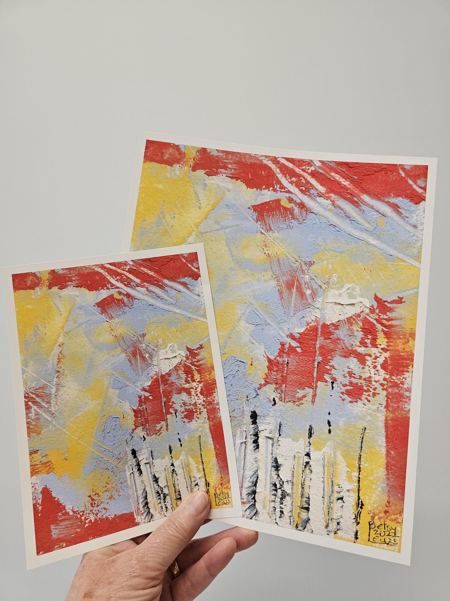 Abstract Wall Art, Red, Yellow, Apple Picking No 1, Abstract Wall Art, Bold Abstract Art, Modern Contemporary Art for Your Walls