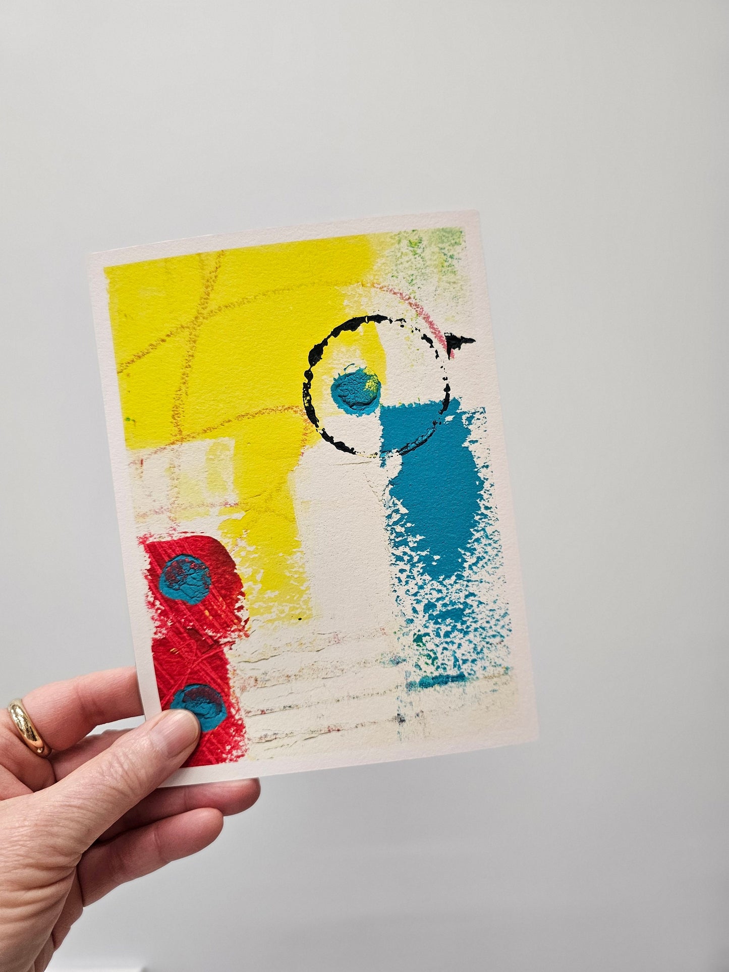 Abstract Wall Art, Yellow, Blue, Red, Funky Abstract Wall Art, Bold Abstract Art, Modern Contemporary Art for Your Walls, Discus School No 1