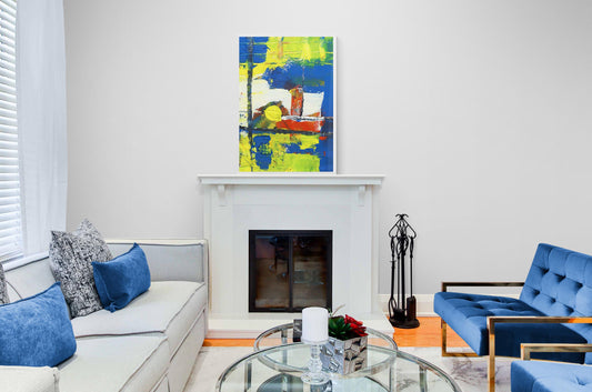 Abstract Wall Art, Red, Yellow, Blue, First Light No 1, Abstract Wall Art, Bold Abstract Art, Modern Contemporary Art for Your Walls