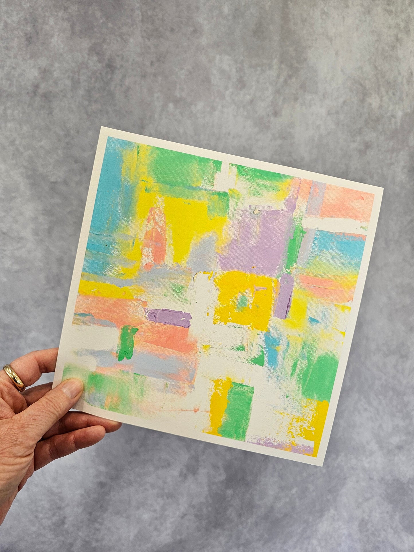 Abstract Bright Bold Geometric Wall Art, Square Art, Colorful Fine Art Print, Radiant