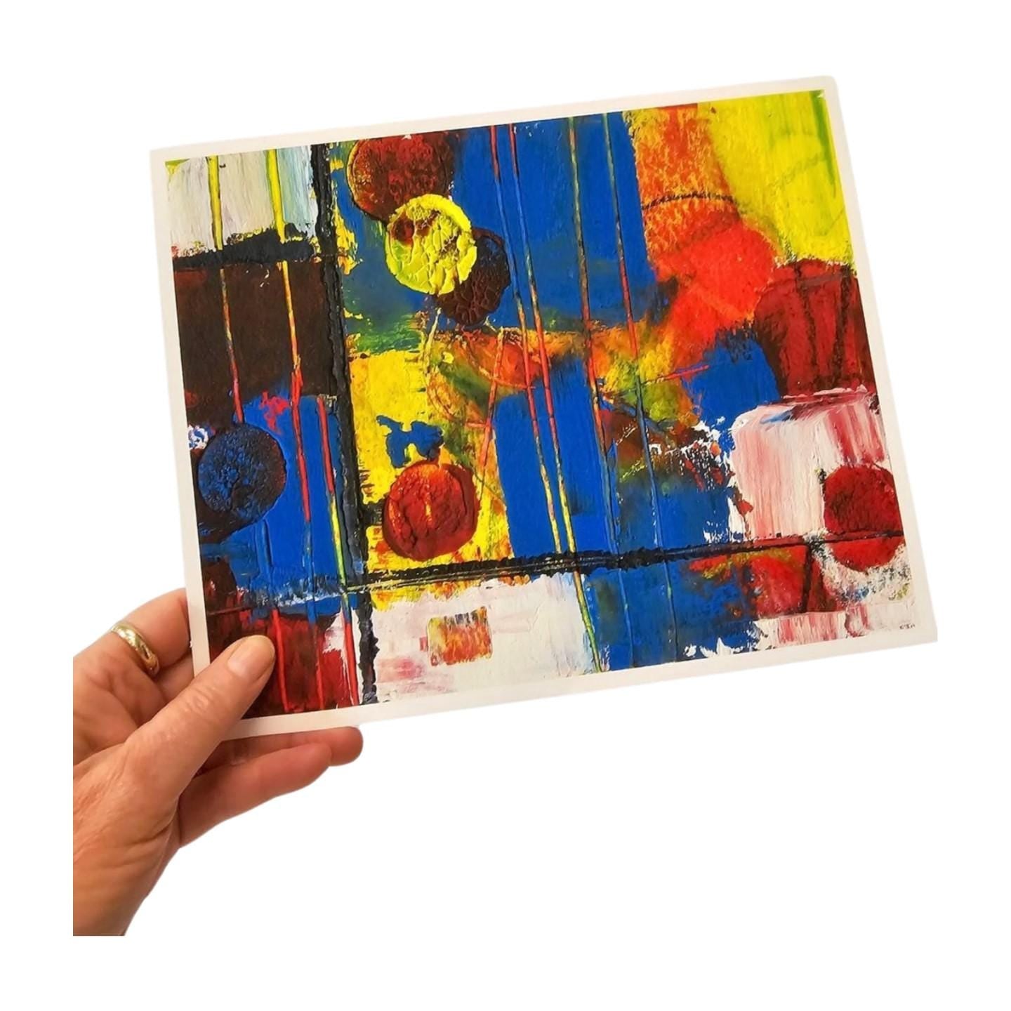 Abstract Wall Art, Red, Yellow, Blue, First Light No 4, Abstract Wall Art, Bold Abstract Art, Modern Contemporary Art for Your Walls