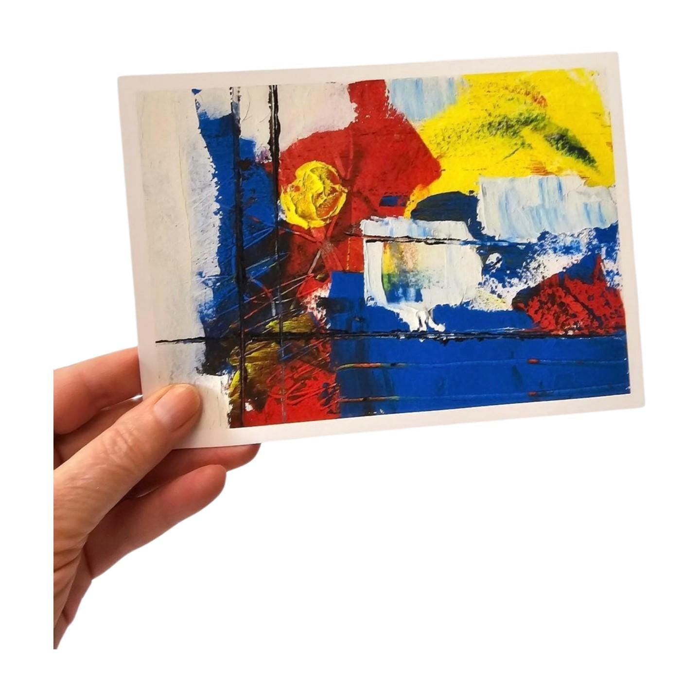 Abstract Wall Art, Red, Yellow, Blue, First Light No 2, Abstract Wall Art, Bold Abstract Art, Modern Contemporary Art for Your Walls