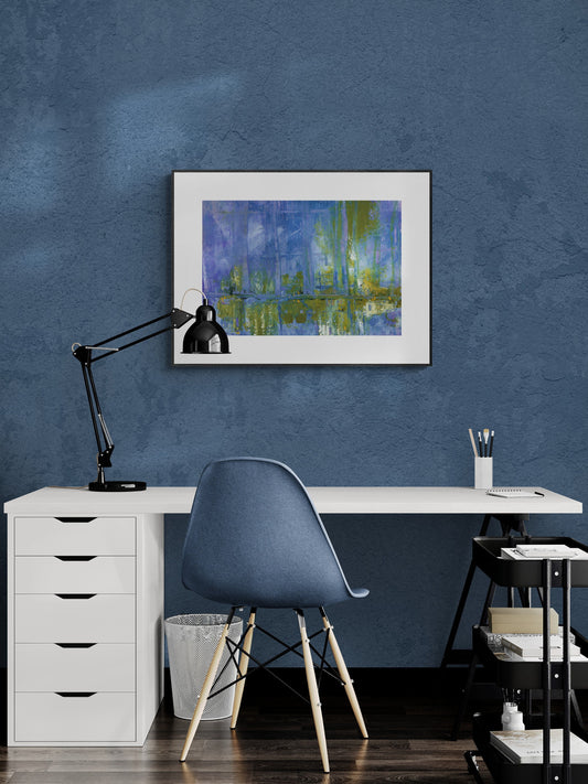 Urban Mirage citiscape art print, wall art, horizontal format for your home or office, abstract architecture
